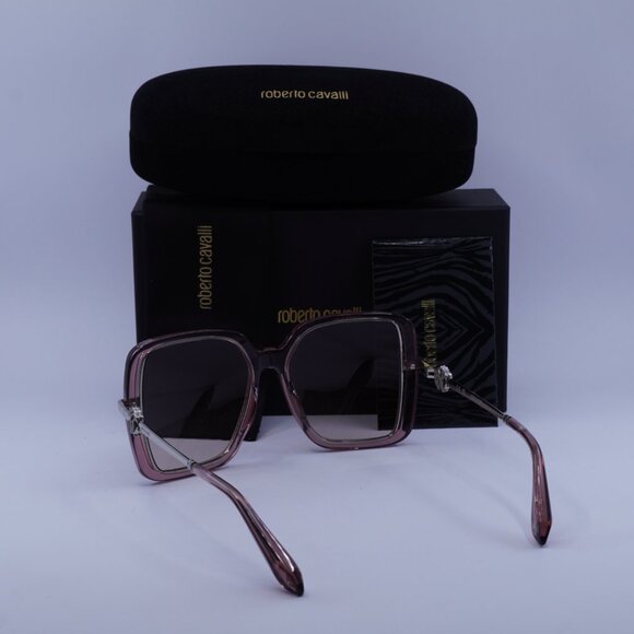 Roberto Cavalli SRC007 0D48 Square Sunglasses – Transparent Pink/Brown Gradient - Picture 6 of 11